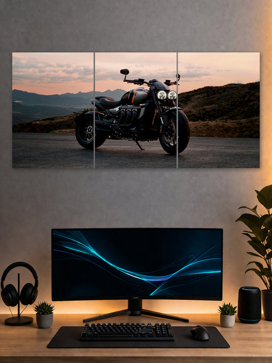 SHDW.STICK Black Motorcycle Split Poster – Premium Bike Wall Art
