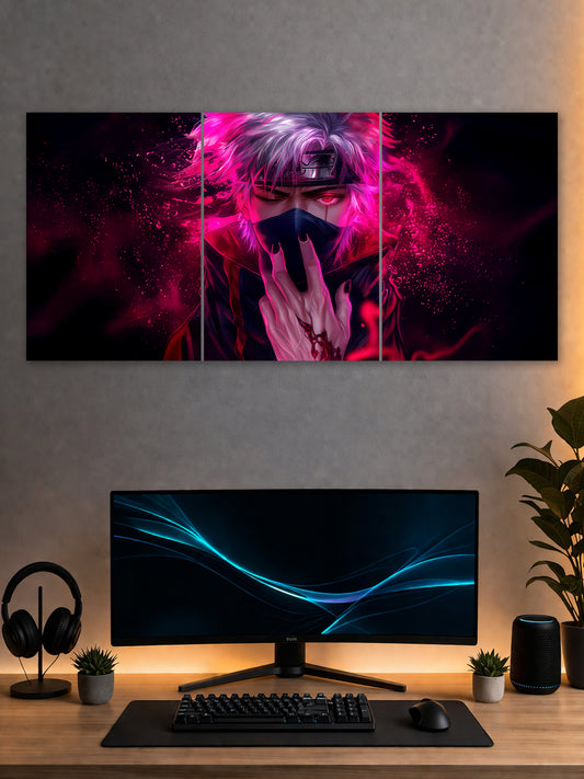 SHDW.STICK Pink Anime Ninja Split Poster – Anime Wall Art