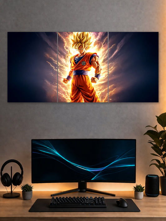 SHDW.STICK Super Saiyan Goku Split Poster – Anime Wall Art