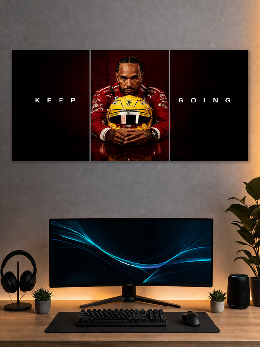 SHDW.STICK Keep Going F1 Racing Split Poster – Lewis Hamilton Motorsport Wall Art