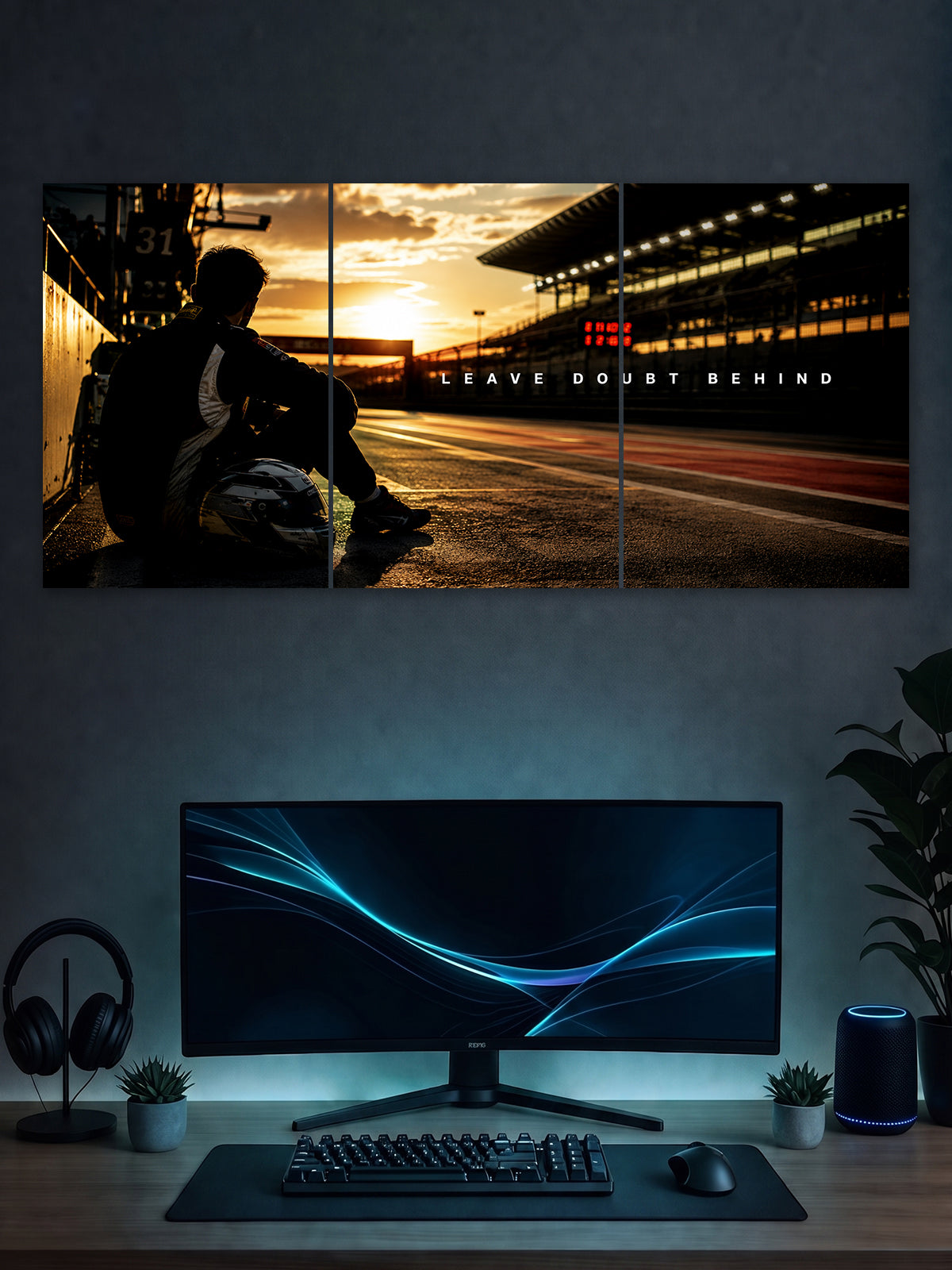 SHDW.STICK Leave Doubt Behind Split Poster – F1 Racing Motivational Wall Art