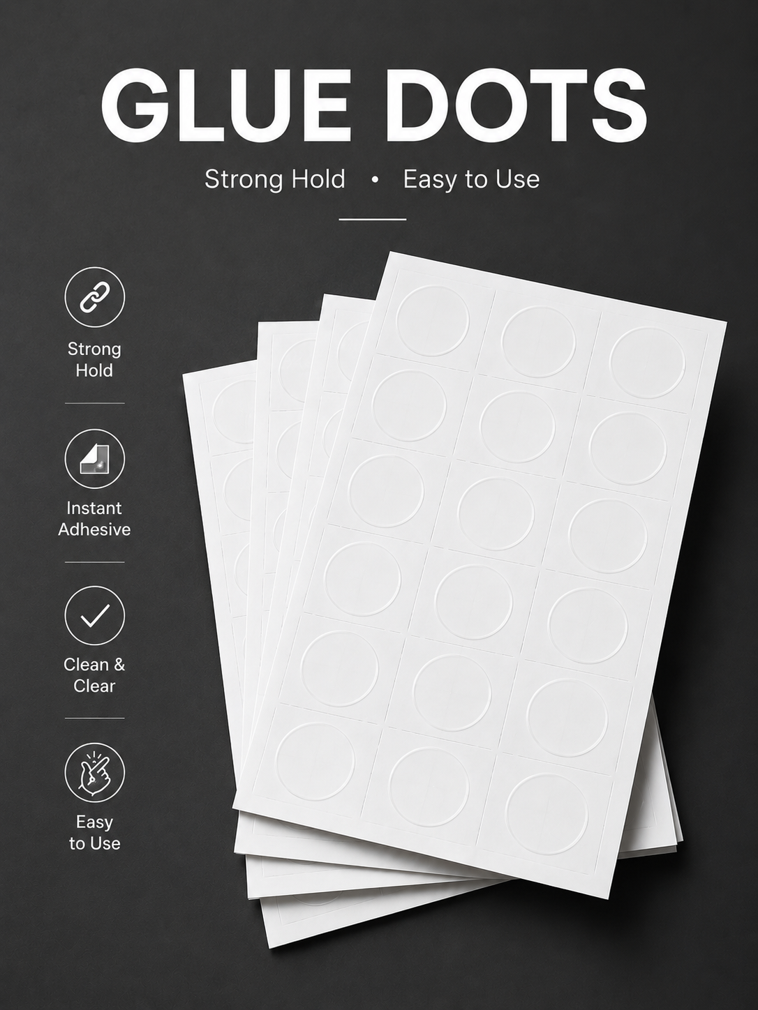 500 Glue Dots – Strong Double-Sided Adhesive Dots